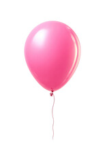 Pink balloon, smooth, glossy surface,?red string