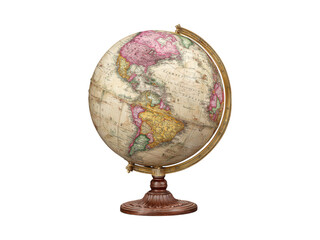 Antique globe world map vintage geography travel exploration, Isolated On white, Png Transparent