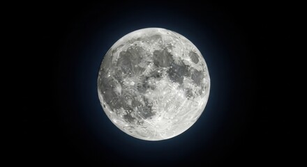 Full Moon Glowing Brightly in the Dark Night Sky