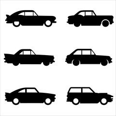 Obraz premium Car silhouette collection vector design for automotive artwork poster t shirt and digital us