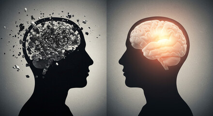 Transforming chaotic thoughts into clear insight represents mental clarity and cognitive breakthrough