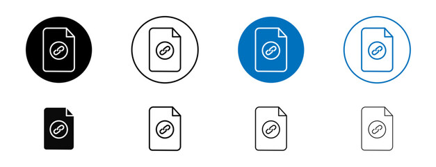 Document link icons set in black and blue colors on white background