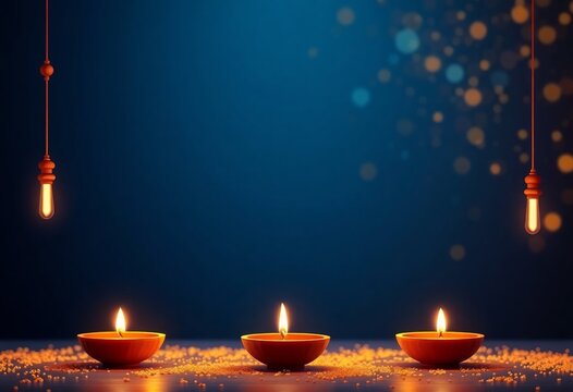 Deepavali Diwali Festival Banner Featuring Glowing