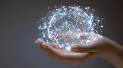 Digital globe held in hand represents global connectivity and technology innovation