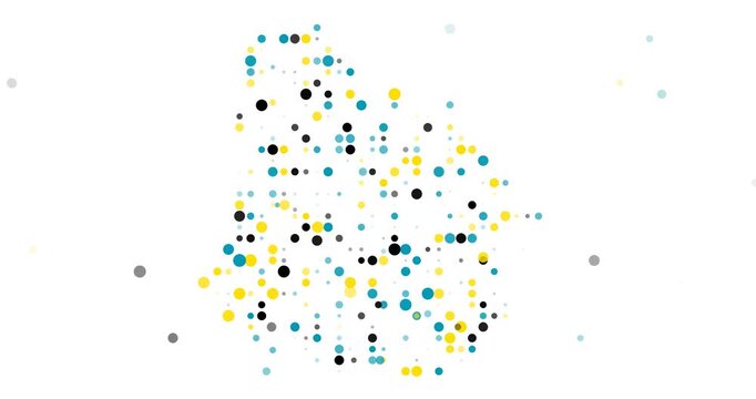 Flowing circles create Uruguay generative silhouette