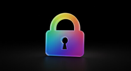 Secure your data with a vibrant, modern rainbow gradient lock icon symbolizing trust and protection