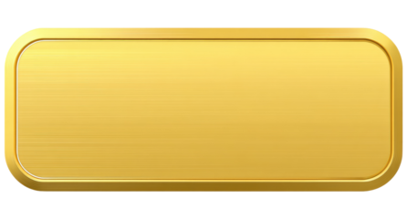 Gold rectangular plate, polished smooth surface, beveled edges