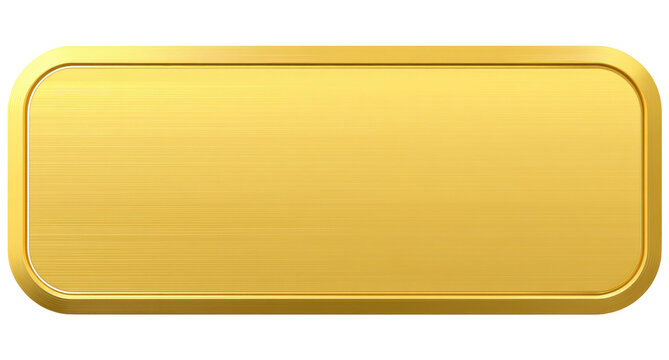 Gold rectangular plate, polished smooth surface, beveled edges