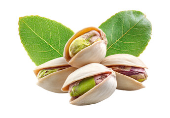 Pistachios on leaves