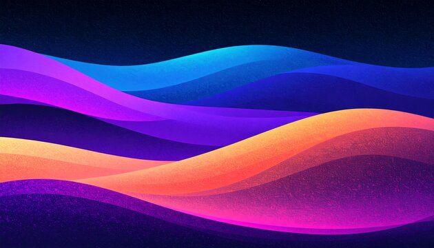 Abstract wavy lines in vibrant neon colors over a dark background