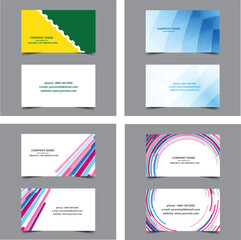 Modern Business Card Vector Template Set with Abstract Design