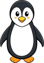 Cute Cartoon Penguin Standing bird animal