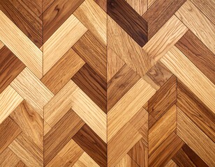 Intricate herringbone wooden flooring