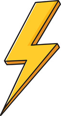 Yellow Lightning Bolt Symbol electricity power