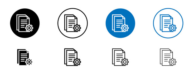General Terms icons set in black and blue colors on white background