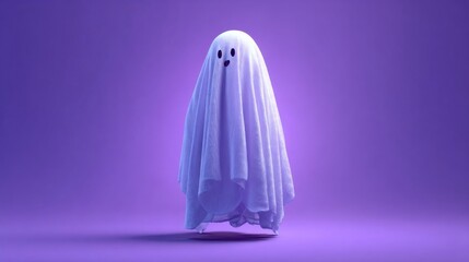 a ghost standing in a purple room