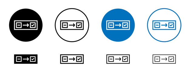 Before after icons set in black and blue colors on white background