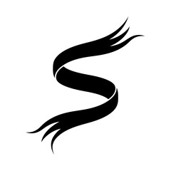 Vector art of abstract black ribbon swirl, a modern and stylish element for graphic design and decoration