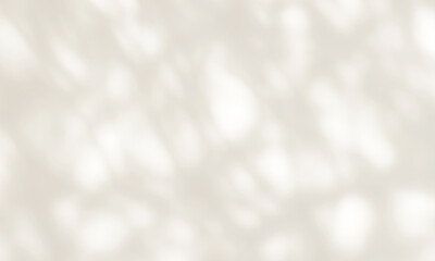 Brown shadow of leaves tree plant overlay on white wall. Sunlight effect shadow on the wall. Minimal blurred backdrop backgrounds. Summer Autumn tropical surface background.