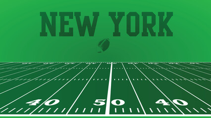 New York Drawings Of City Names, American Football green field, Vector Illustration Abstract Editable image, Social Media and web Post