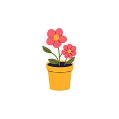 Vibrant Pink Flowers in Yellow Pot: A Delightful Springtime Bloom