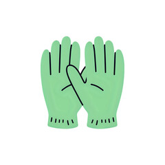 Protective Gloves Icon:  A Detailed Vector Graphic for Safety and Hygiene