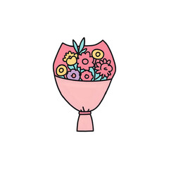 Vibrant Flower Bouquet Illustration: Perfect for Cards, Prints & More