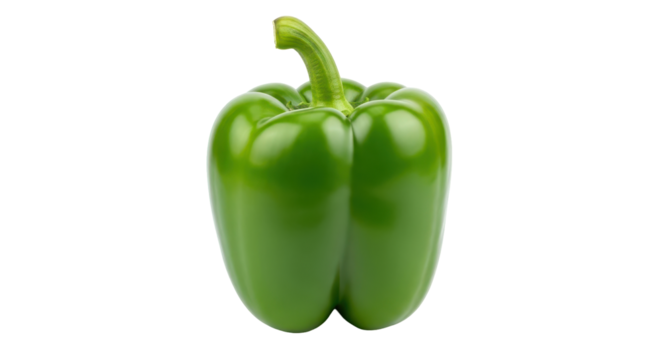 Isolated Green bell pepper still life photo, fresh vegetable for cooking and salad