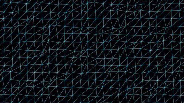Shimmering glowing polygon grid lines shifting smoothly with abstract futuristic digital movement visuals.