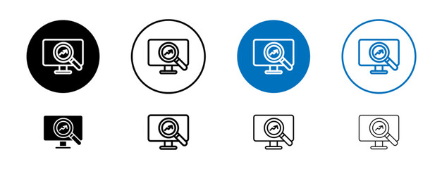 web traffic icons set in black and blue colors on white background