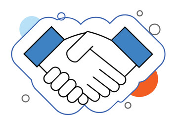 Handshake Vector with Geometric Shapes and Minimalist Style