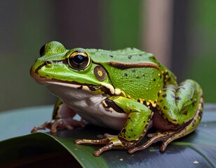 Fototapeta premium Close-up frog on leaf