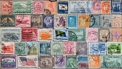 Stamps mail of the different countries