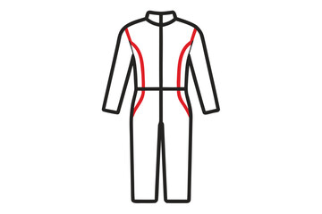 Design of a jumpsuit for racing or sports activities in a minimalistic style