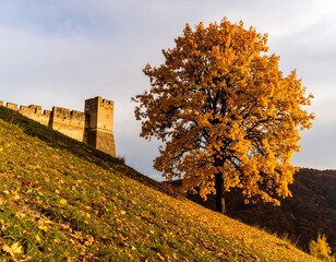 Fototapeta premium Autumnal hilltop fortress