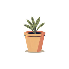 Vibrant Potted Plant: Illustration of Growth and Life