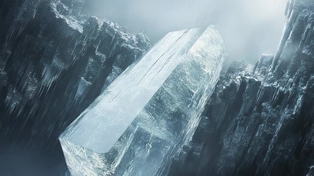 Kryptonite crystal emerging from krypton cliffs, kryptonite crystal is emerging from krypton cliffs, creating a breathtaking and otherworldly scene