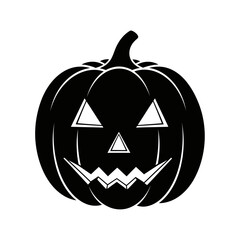 Vector art of classic black pumpkin with triangle eyes, a traditional symbol of halloween, perfect for festive decorations