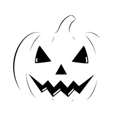Vector art of scary halloween pumpkin jack o lantern face for holiday celebration and seasonal decoration