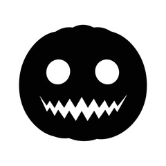 Vector art of spooky jackolantern silhouette with a creepy smile, perfect for halloween decorations