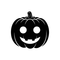 Vector art of black silhouette of a smiling jackolantern, perfect for halloween decorations and festive designs