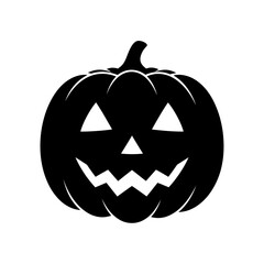 Vector art of classic jackolantern silhouette with triangular eyes and a toothy grin, perfect for halloween