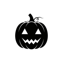 Illustration of a carved halloween pumpkin with a spooky face for halloween celebration