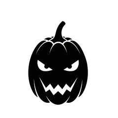 Vector art of scary halloween pumpkin jack o lantern with evil face