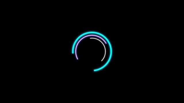 Rotating loading circle animation symbolizing wait  process  or buffering with smooth looping motion graphics.