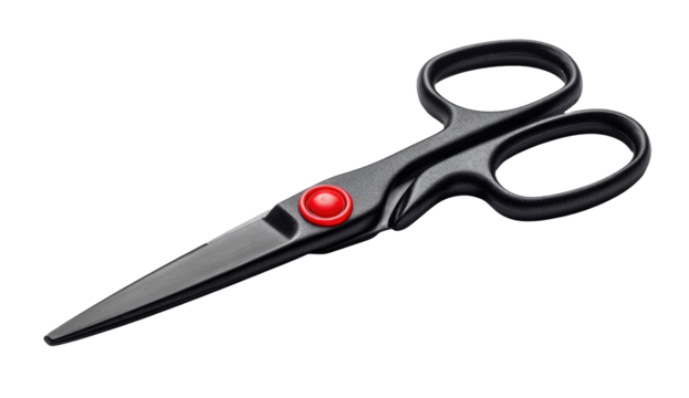 Black Scissors with Red Button
