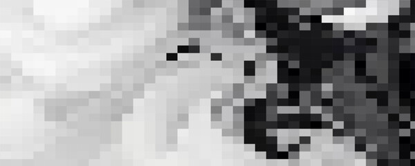 Pixel abstract mosaic background Gradient design Isolated black elements on white background Vector illustration for website, card, poster