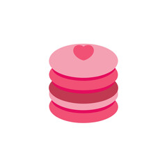 Pink Macaron Stack Icon for Valentine&rsquo;s Day, Romance, and Sweet Dessert Design