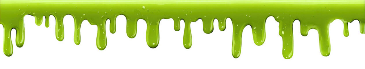Bright lime green slime dripping down, forming a text
