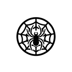 Spooky Night Spiders Silhouette Vector Illustration